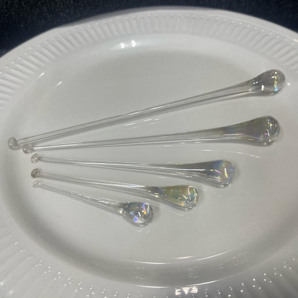 Iridescent Crystal Rain Drop Ornaments - Set of 5 - Picture 4 of 4